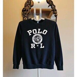 Polo Ralph Lauren Sweatshirt Mens S RL Tigers Blue Spell Out Logo Crewneck